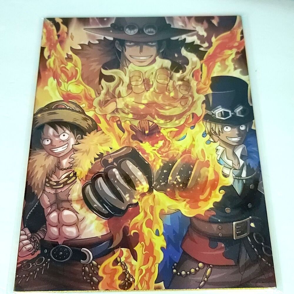 Ace Sabo Luffy Brother One Piece #040 Double-sided Art Size A4 8"x11" Waifu Card